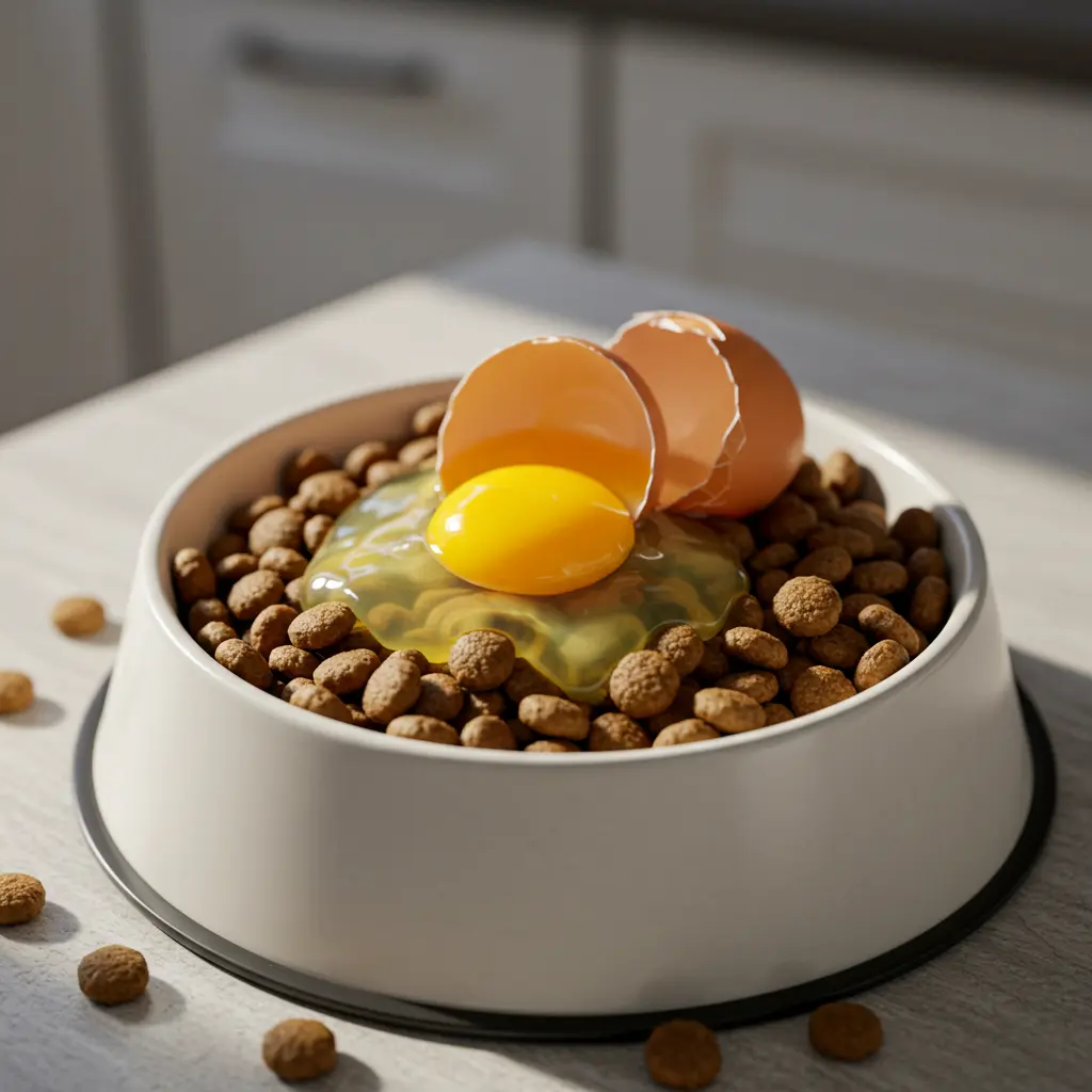 Can You Put Cracked Raw Egg Over Dog Food
