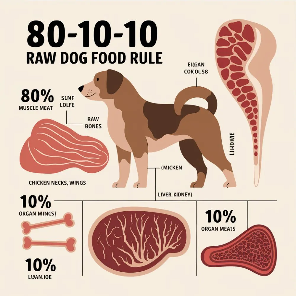 What is the 80-10-10 Rule for Raw Dog Food